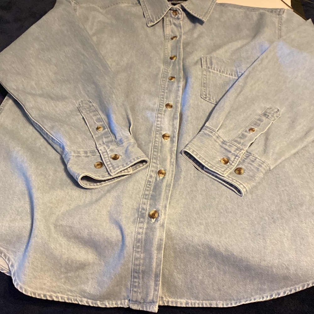 Rivers End size medium light blue denim shirt. 100% cotton - Picture 5 of 5